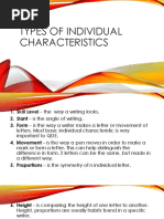 Types of Individual Characteristics