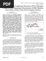 Analysis of Air Conditioner Precision (PAC) Machine Using Overall Equipment Efectiveness (OEE) Method (Case Study at Data Center XYZ Company Jakarta)