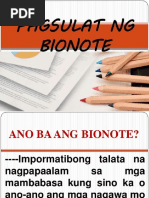 Bionote Pagsulat NG Ibat Ibang Uri NG Paglalagom