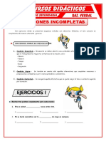 Resolución de Oraciones Incompletas para Segundo de Secundaria