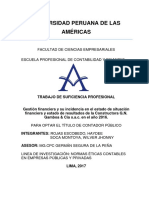 Gestión Financiera y Su Incidencia en El Estado de Situación Financiera y Estado de Resultados de La Constructora G.N. Gamboa & Cia S.A.C. en El Año 2016.