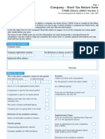 UK Company - Short Tax Return Form - CT600