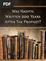 Was Hadith Written 200 Years After The P PDF