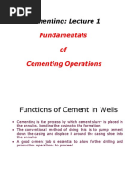 Cementing: Lecture 1: Fundamentals of Cementing Operations