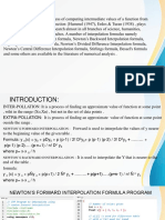 Newton Forward and Backward Interpolation