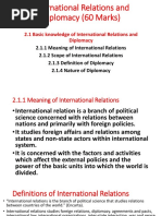 International Relations and Diplomacy (60 Marks)