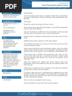 Time Prepositions Board Game PDF