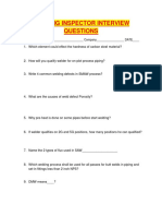 Welding Inspector Interview Questions