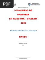 Bases Del Primer Concurso de Oratoria en Quechua