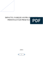 Impactul Familiei Asupra Evolutiei Personalitatii Prescolarului