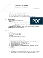 COT Lesson Plan 1 Healhty and Unhealthy Food