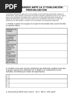 Reflexionando Ante La Primera Evaluación - Ficha Individual