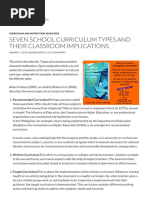 Seven School Curriculum Types and Their Classroom Implications - SimplyEducate - Me