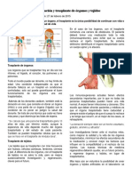 Regeneración y Trasplante de Órganos y Tejidos