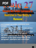 Rule 27 - Vessels Not Under Command or Restricted in Their Ability To Maneuver