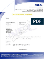 Calibration Certificate For Digital Multimeter