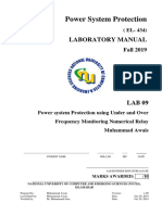 Lab 09 - Under and Over Frquency Monitoring Using Numerical Relay