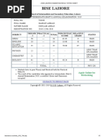 Bise Lahore Examination Result Status Sheet