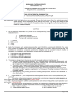 Advanced Financial Accounting and Reporting III Final Exam Answer Key