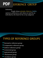 Consumer Behaviour Reference Groups