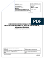 GUIA-CR-01-01 Condiciones y Requisitos para Artefactos Piroctécticos, Fuegos Artificiales