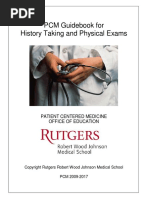 PCM Guidebook For History Taking and Physical Exam, Revised Final, 9-20-17