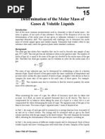 Ap Lab Manual 15 - Determination of The Molar Mass of Gases