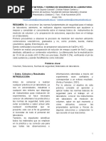 Informe Quimica, Normas de Bioseguridad