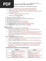 Unit 2 Motion and Forces Study Guide - KEY