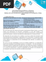 Syllabus Del Curso Fundamentos y Generalidades de Investigación PDF