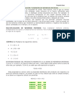 Multiplicación y División de Números Enteros