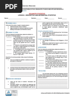 ADVANCED STATISTICS Activities