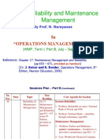 Reliability and Maintenance Management