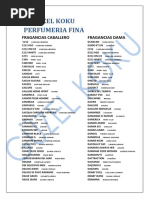 Lista de Fragancias.