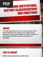 Banking Institutions History Classifications and Functions