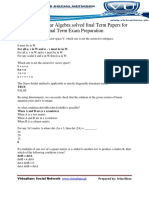 MTH501LinearAlgebraSolvedfinalTermPapersForFinalTermExamPreparation PDF