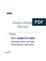 Tema 1 Citología e Histología Veterinaria