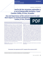 Ecuador Uso e Importancia de Los Recursos Naturales y Su Incidencia en El Desarrollo Turstico