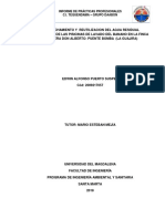 Aprovechamiento y Reutilizacion Del Agua Residual Proveniente de Las Pisicinas de Lavado Del Banano en La Finca Bananera Don Alberto