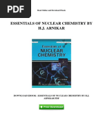 Essentials of Nuclear Chemistry by HJ Arnikar