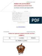 Formar Frases Organizando Palabras PDF