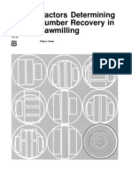 Factors Determining Lumber Recovery in Saw Milling