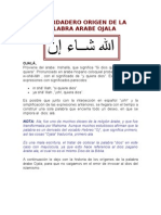 El Verdadero Origen de La Palabra Arabe Ojala