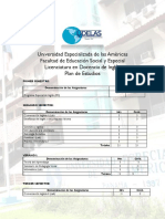 Plan de Estudios-Licenciatura en Docencia en Ingles PDF