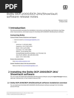 Dolby DCP ShowVault Software Release Notes 005282 Issue 5