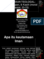 AGAMA KEUTAMAAN TEOLOGAL Iman Harapan, & Kasih (Moral Spesial, 23-72) 1