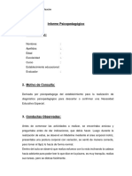 Informe Psicopedagógico 