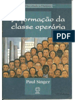 Singer, Paul - A Formação Da Classe Operária