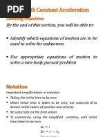 Motion With Constant Acceleration