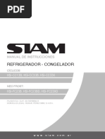 Manual Siam Línea Heladera HSI-CC13B - HSI-CC33B - HSI-CC33X - HSI-FC23B - HSI-FC23BD - HSI-FC23XD